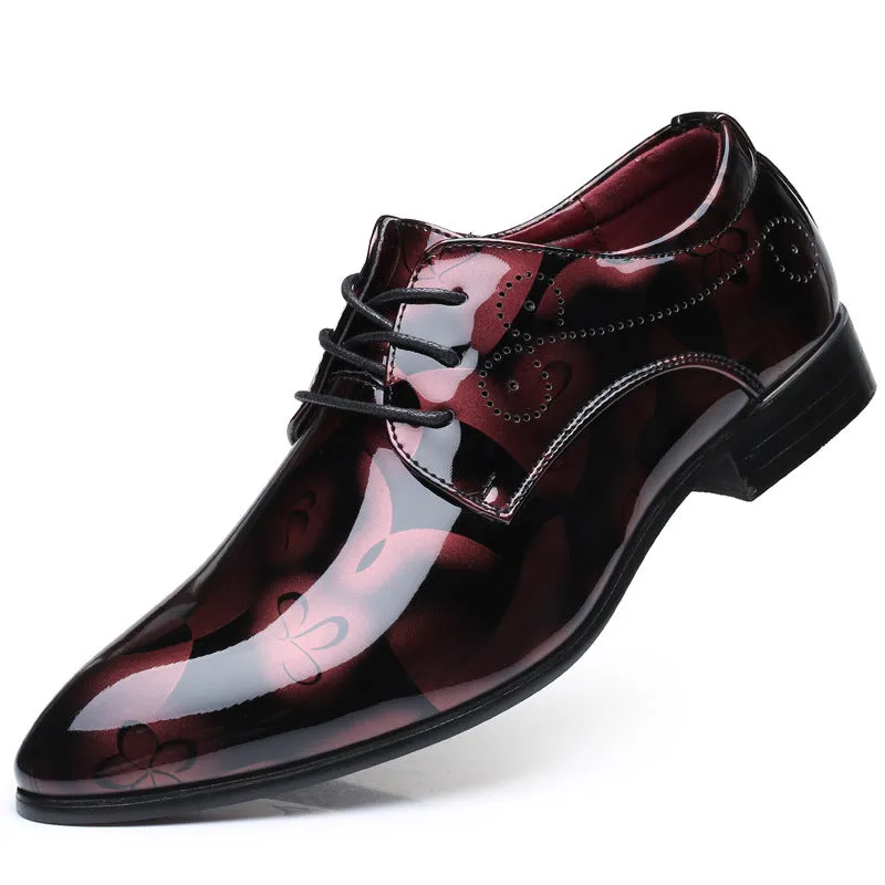 INSTOCK-New trendy pointed toe men's fashionable leather shoes.