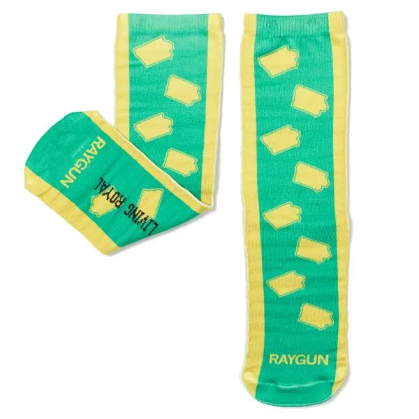 Iowa Outline Socks - Green/Yellow