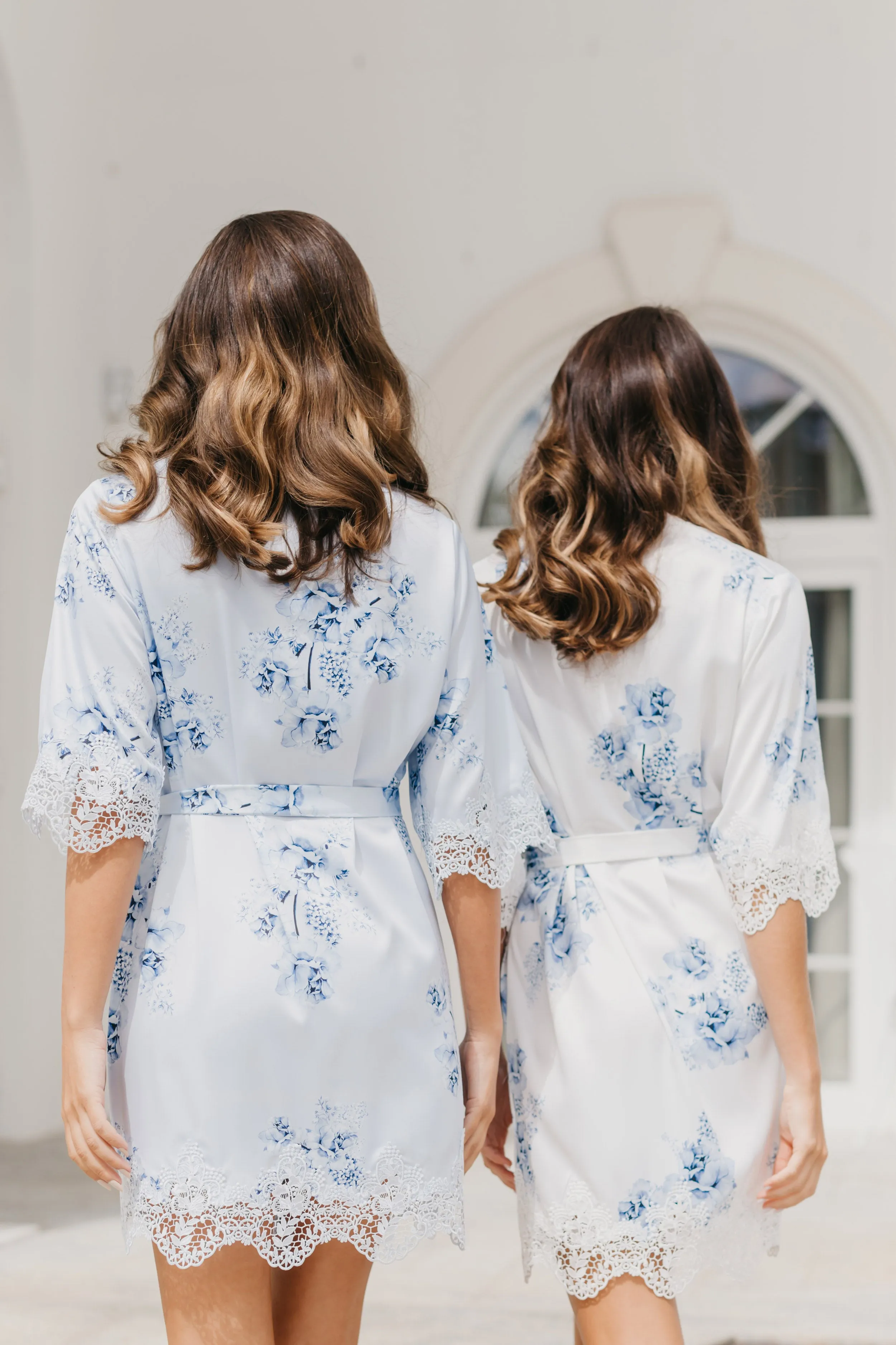 Ivana Bleu De Fleur Printed Robe