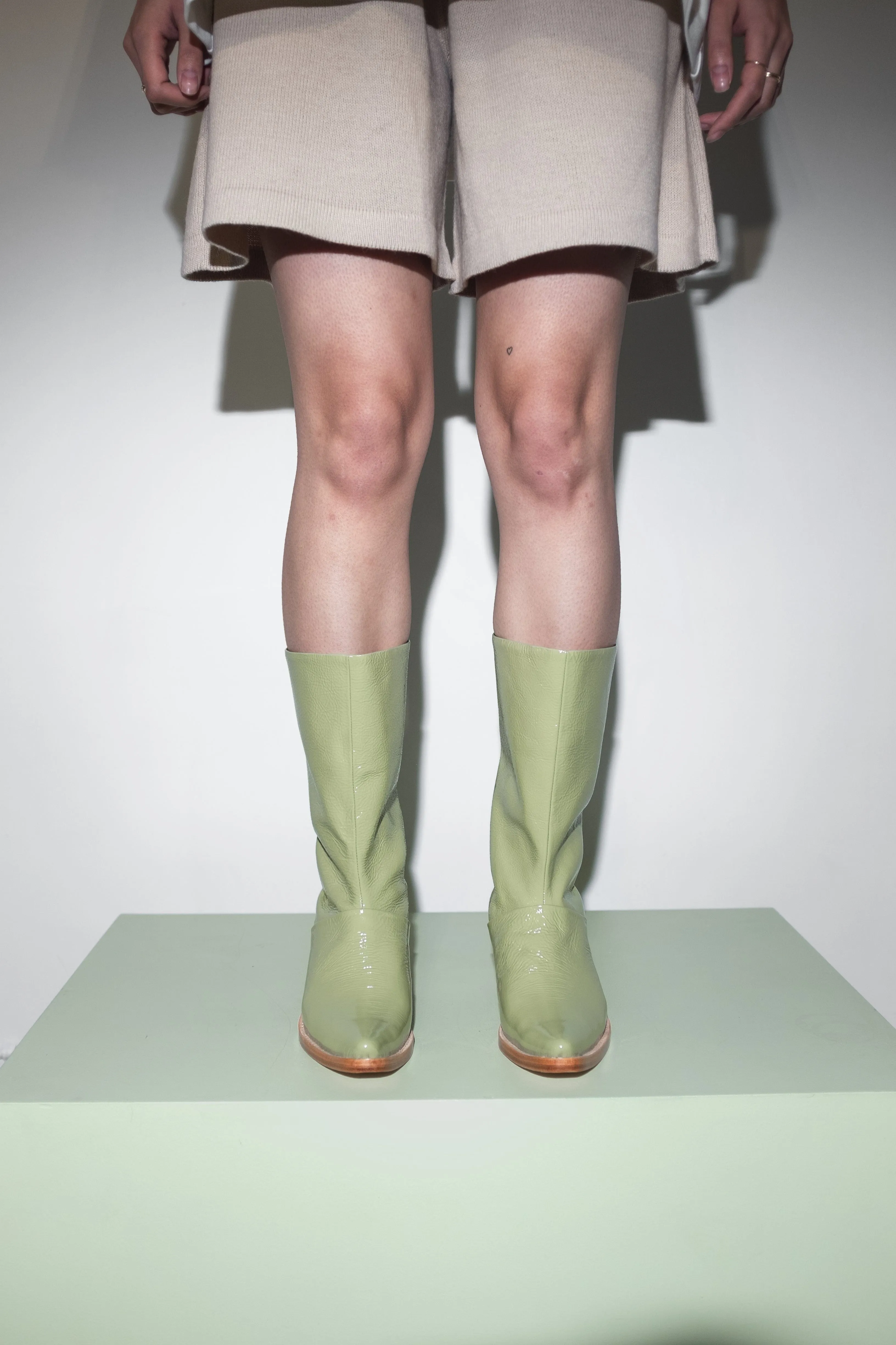 Jackie Boot in Glossy Pistachio