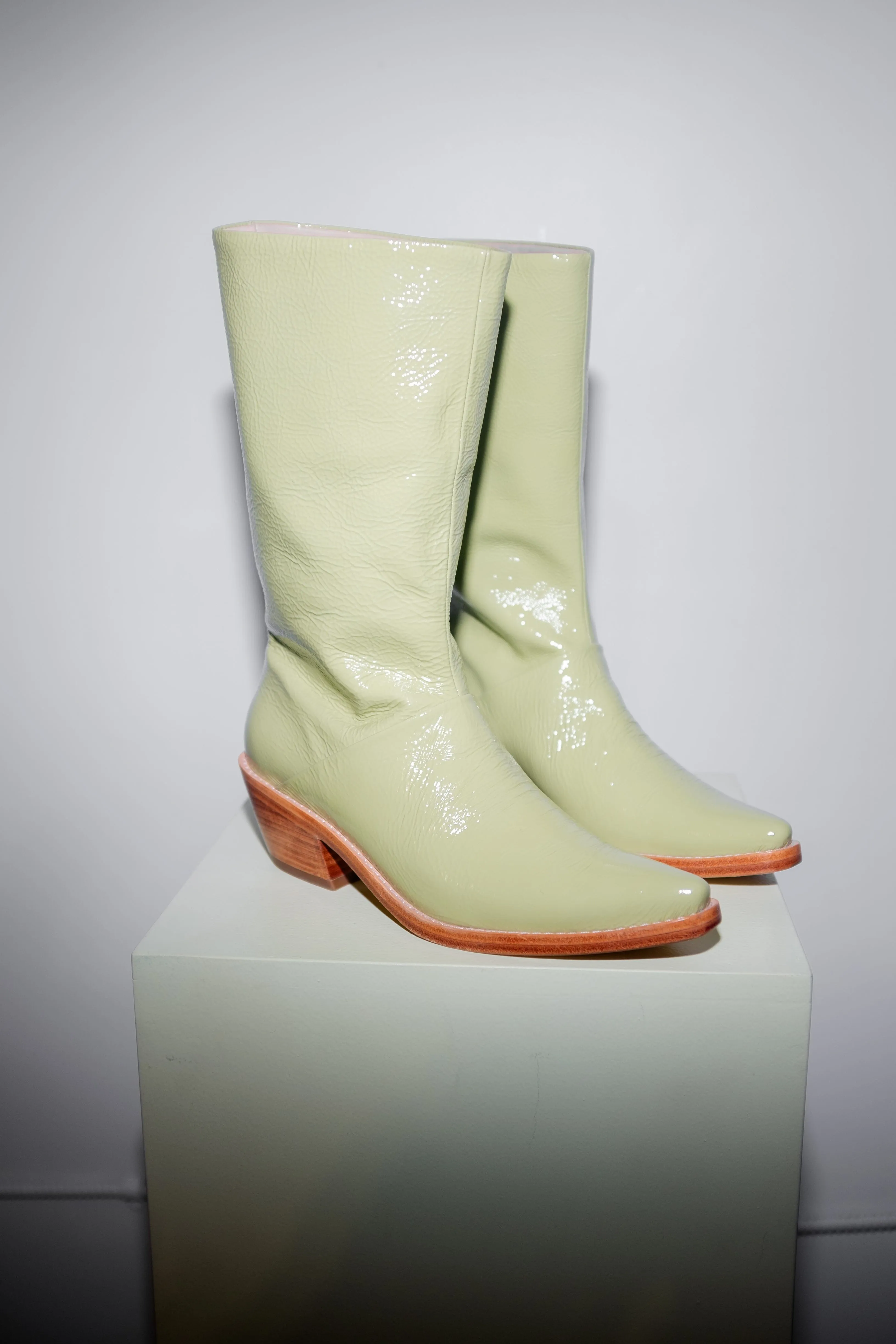 Jackie Boot in Glossy Pistachio