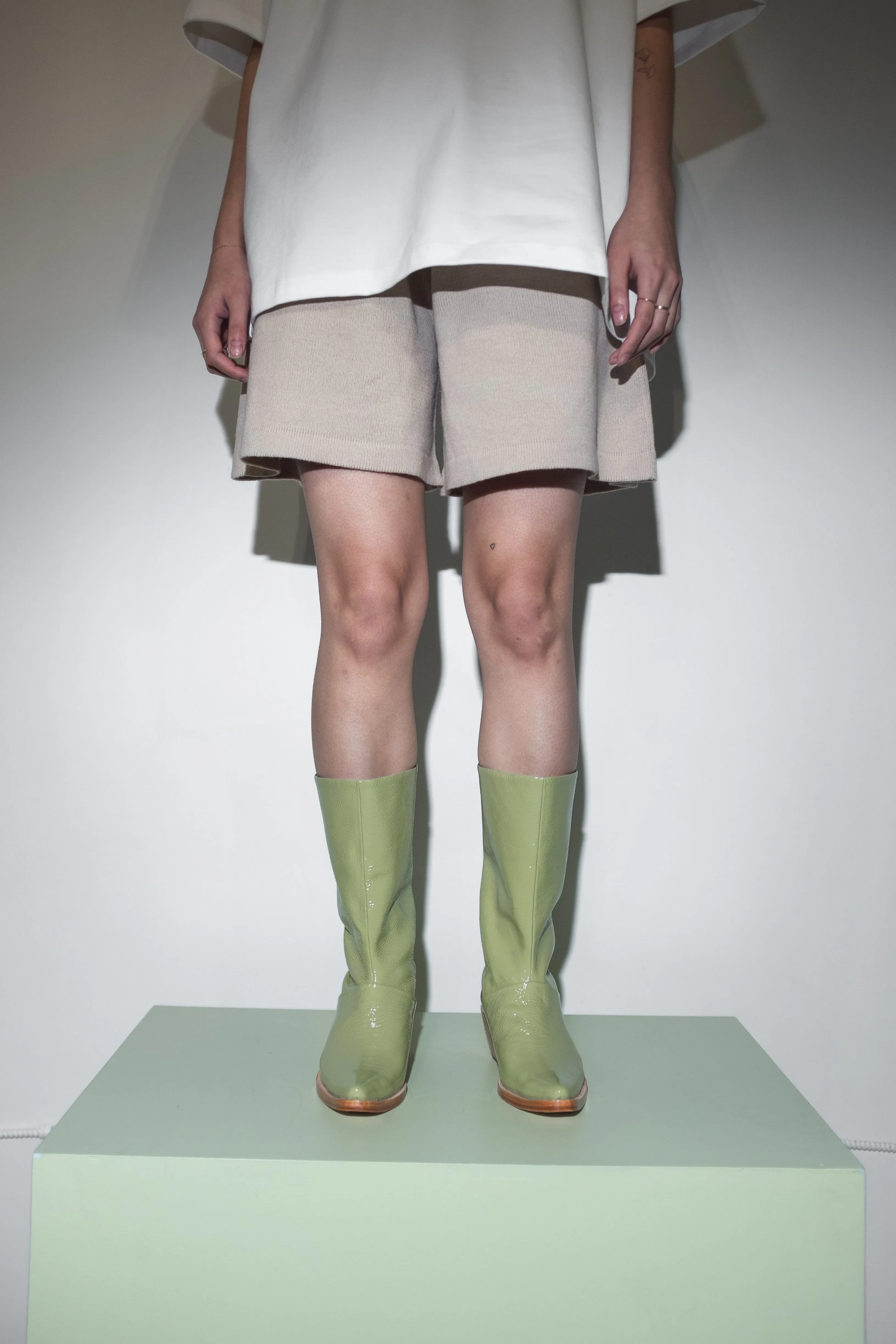 Jackie Boot in Glossy Pistachio