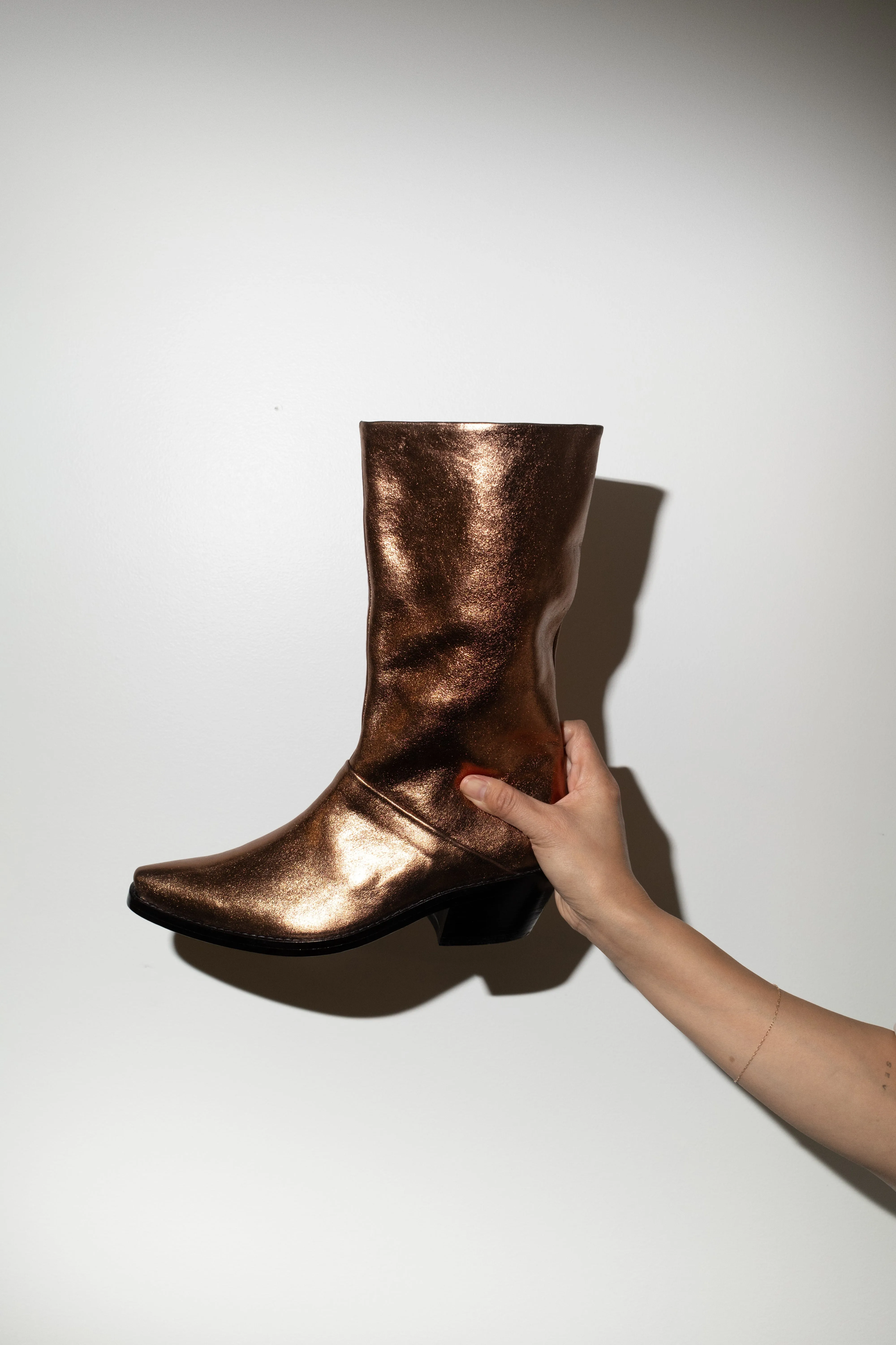 Jackie Boot in Metallic Gold