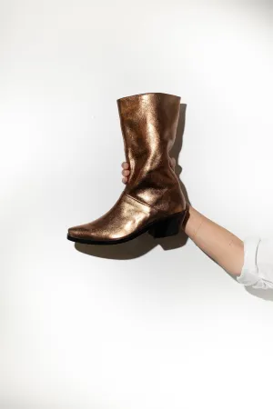 Jackie Boot in Metallic Gold