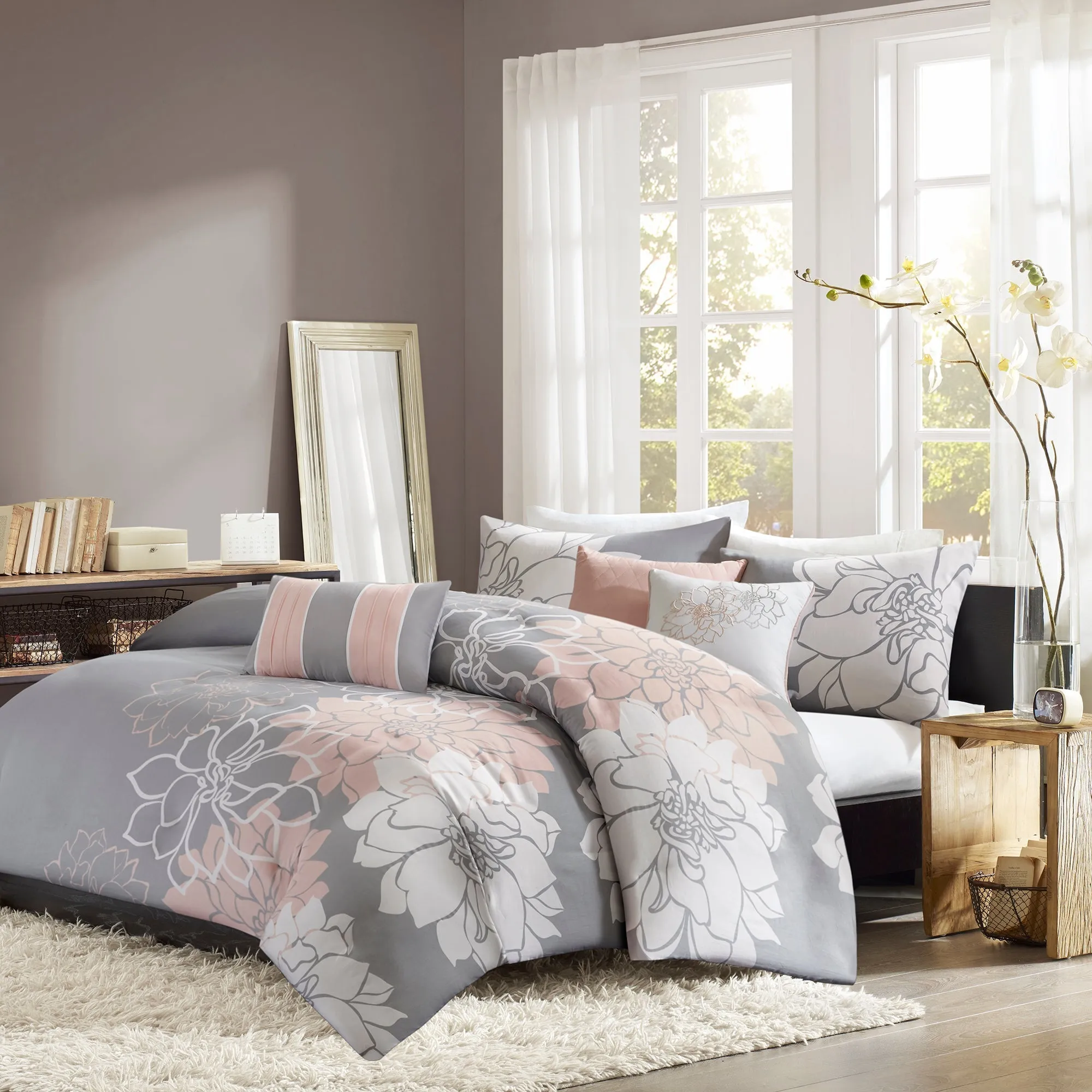 Jane 6 Piece Printed Duvet Cover Set