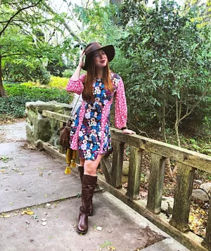 Jane Floral Raspberry Mix Dress
