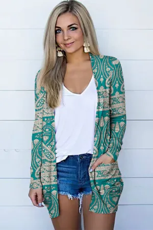Jane Printed Long Sleeve Cardigan
