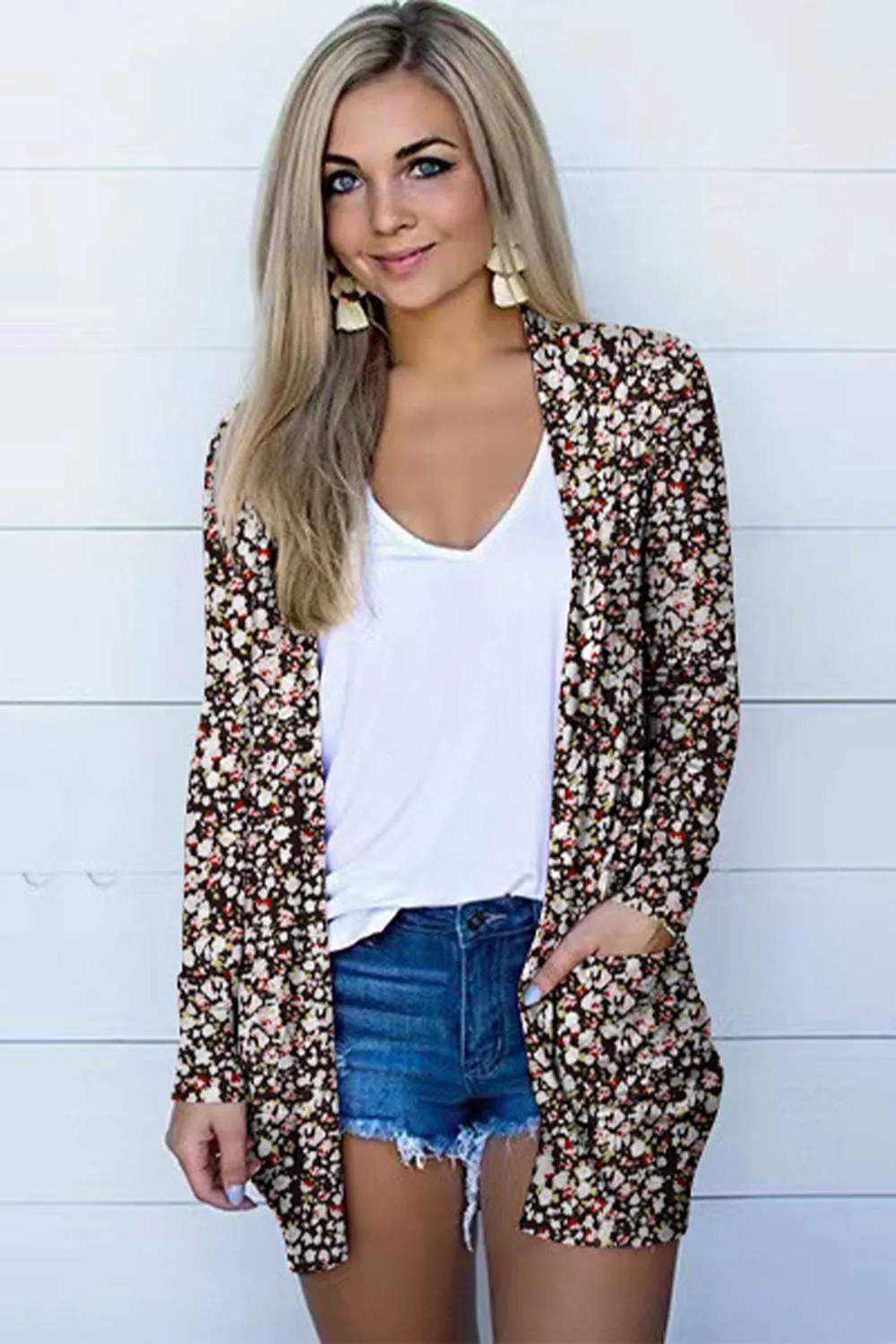 Jane Printed Long Sleeve Cardigan