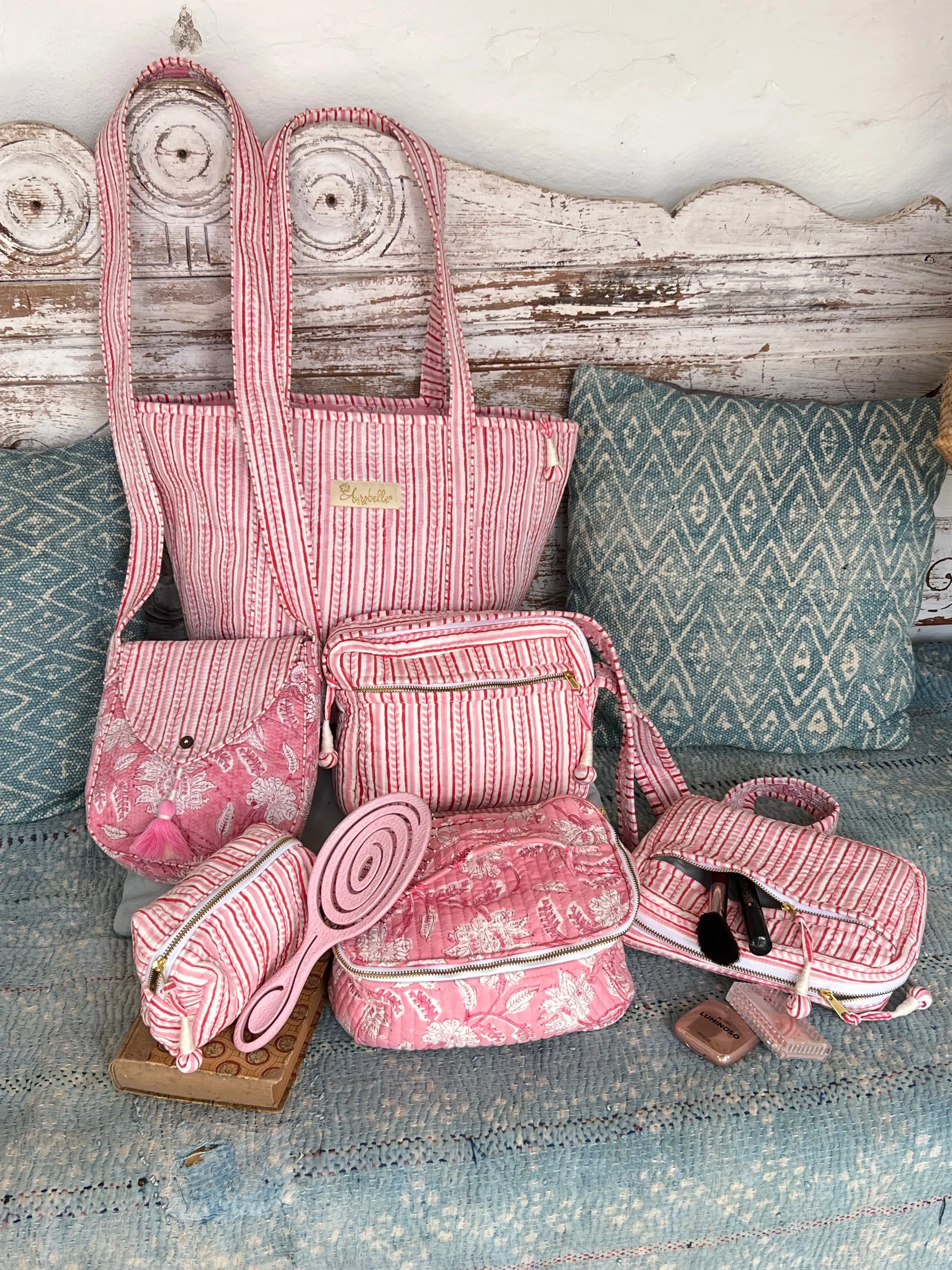 Jane Stripe  Cosmetic Bag square