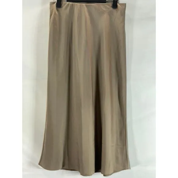 J.CREW Women's Light Khaki Gwyneth Pull-On Lightweight Maxi Slip Skirt SZ XS