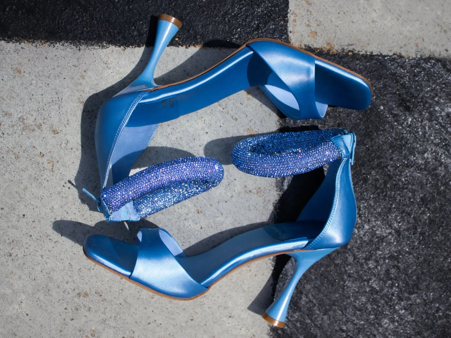 Jeffrey Campbell: No-Curfew in Blue Satin Combo