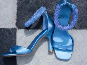 Jeffrey Campbell: No-Curfew in Blue Satin Combo