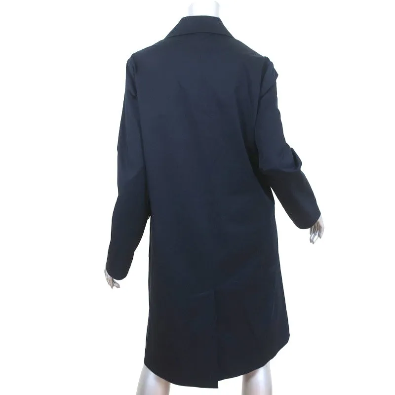 Jenni Kayne Overcoat Navy Stretch Cotton Twill Size Medium Lightweight Jacket
