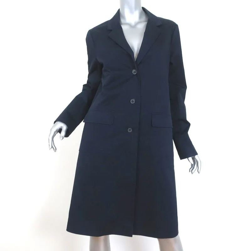 Jenni Kayne Overcoat Navy Stretch Cotton Twill Size Medium Lightweight Jacket