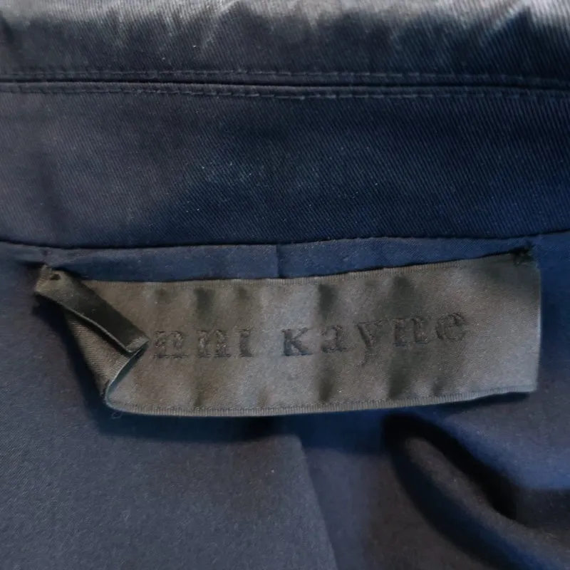 Jenni Kayne Overcoat Navy Stretch Cotton Twill Size Medium Lightweight Jacket