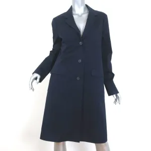 Jenni Kayne Overcoat Navy Stretch Cotton Twill Size Medium Lightweight Jacket