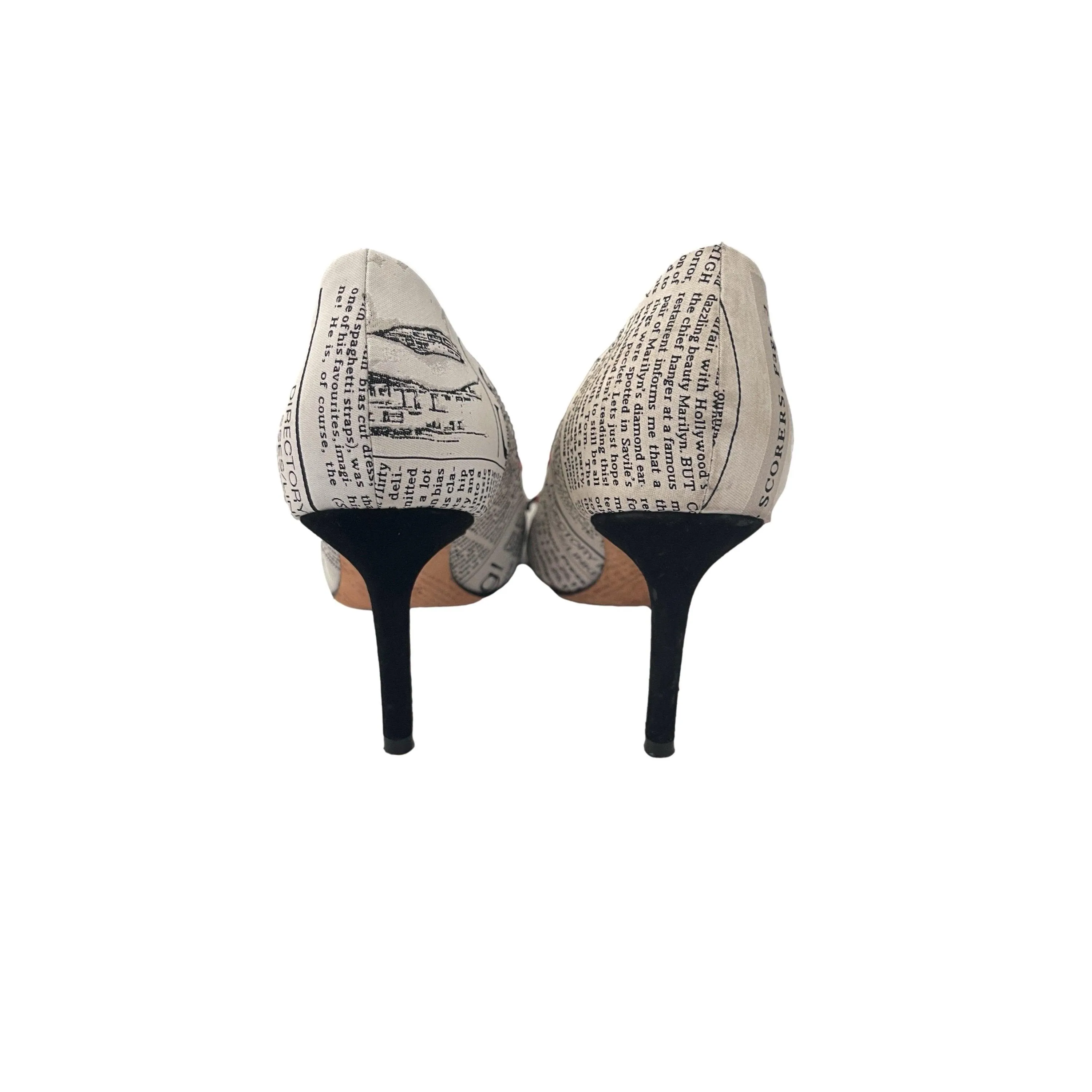 John Galliano Newspaper Print Heels