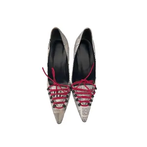 John Galliano Newspaper Print Heels