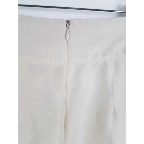 Joie Women's Sz. 2 High Rise Linen Blend Pleated Front Double Buckle Shorts
