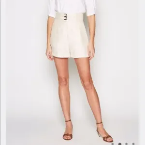 Joie Women's Sz. 2 High Rise Linen Blend Pleated Front Double Buckle Shorts