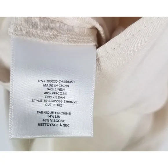 Joie Women's Sz. 2 High Rise Linen Blend Pleated Front Double Buckle Shorts