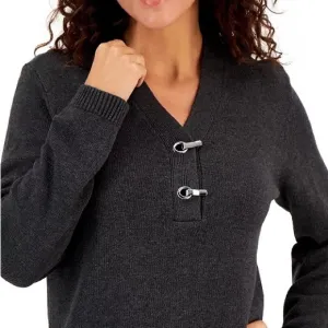 ✨Karen Scott Women's Hardware Cotton Henley Top✨Created for Macy's~sm NWOT