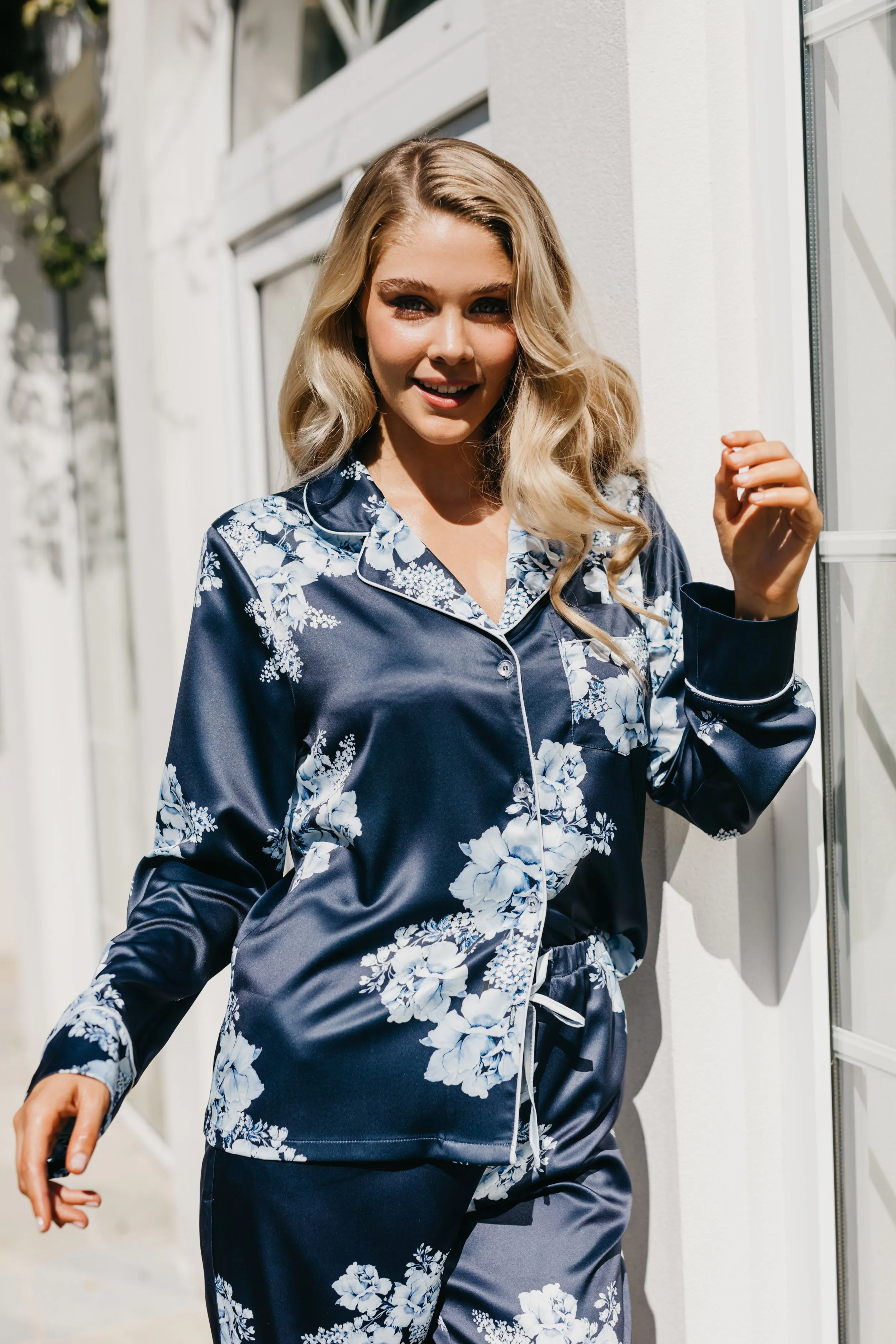 Katerina Bleu De Fleur Printed PJ Set