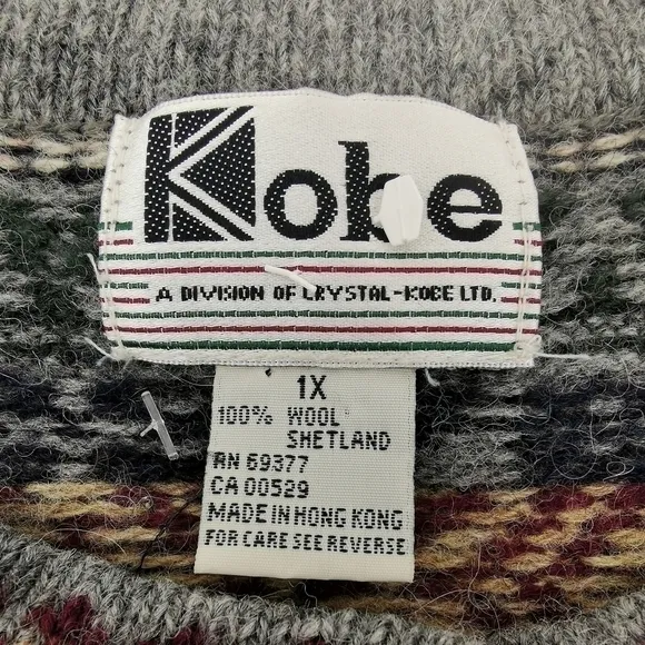 Kobe EUC Women's 1X Cardigan Sweater Shetland Wool