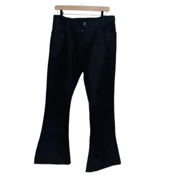 KSUBI Women’s Joplin Flare Leg Jeans Stretch Premium Denim Black Size 32X33