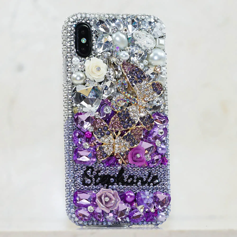 Lavender Double Butterfly Personalized Name & Initials Design (style PN_1055)