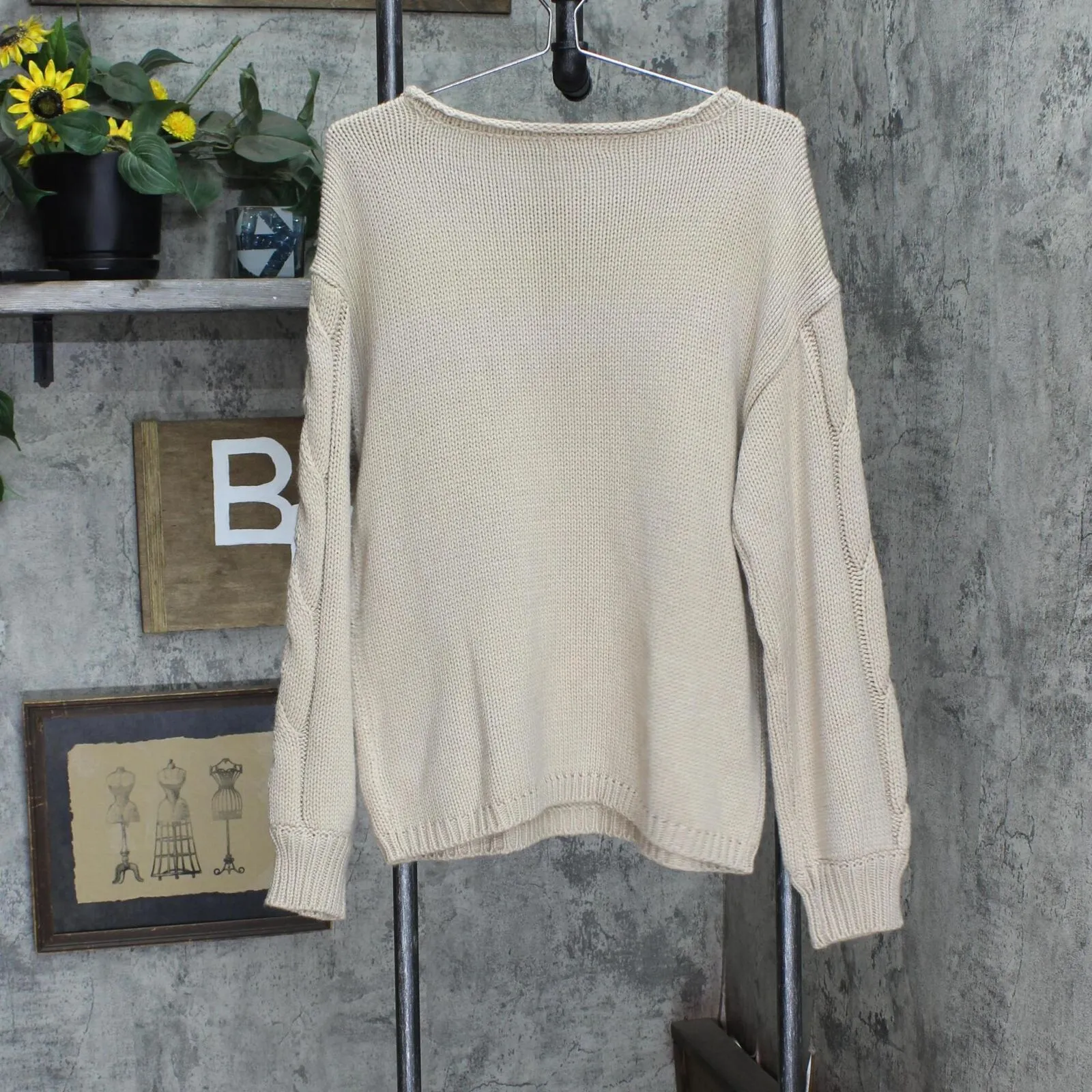 Lc Lauren Conrad Women's Braided Sleeve Sweater WL14S020RS