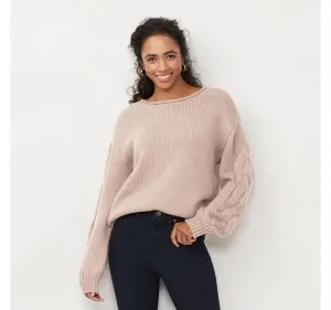Lc Lauren Conrad Women's Braided Sleeve Sweater WL14S020RS