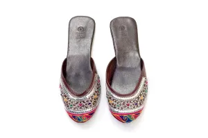 Leather Embroidered Jutti Khussa - Shoes - Women's