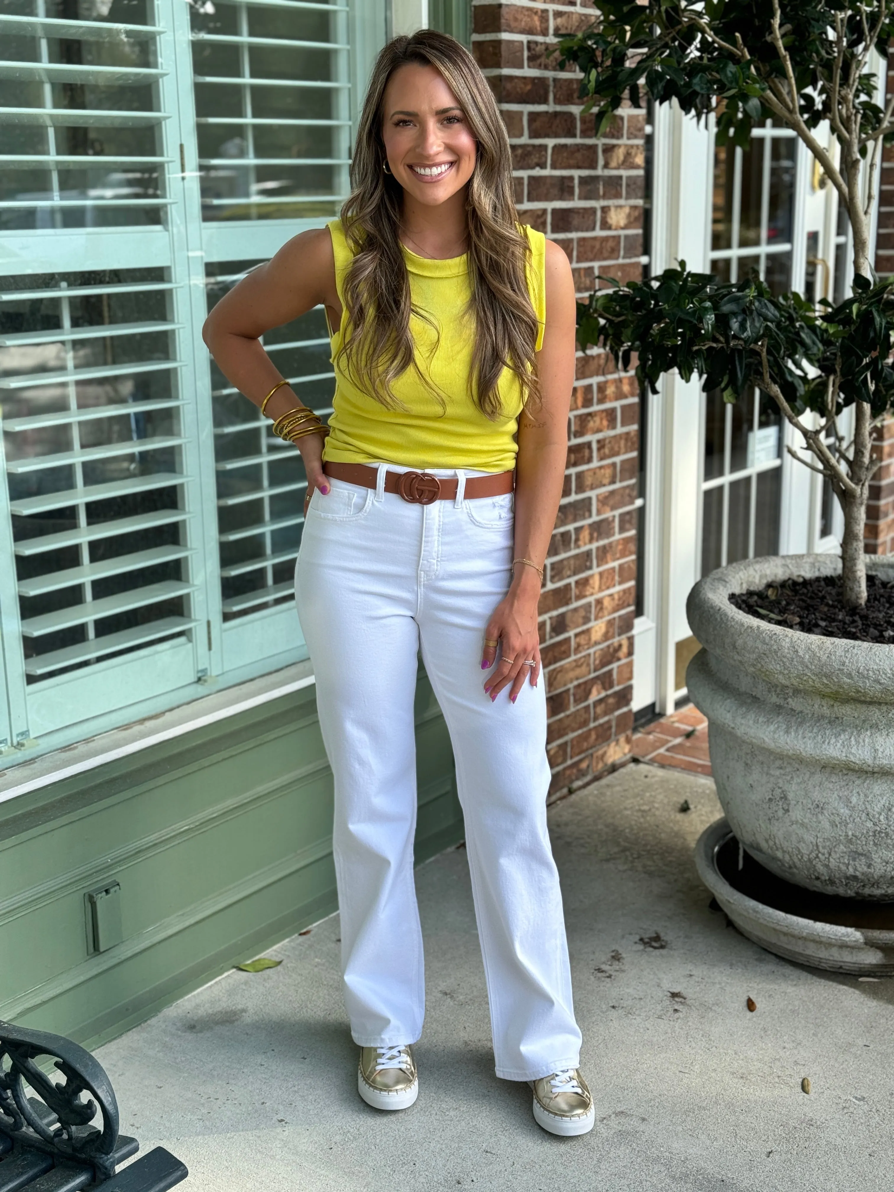 Leslie Vintage Flare Jeans - Optic White