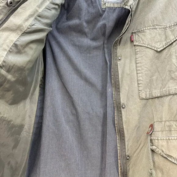 Levi Strauss &amp; Co Jacket Women's M Olive Green Lightweight Stand Collar Military