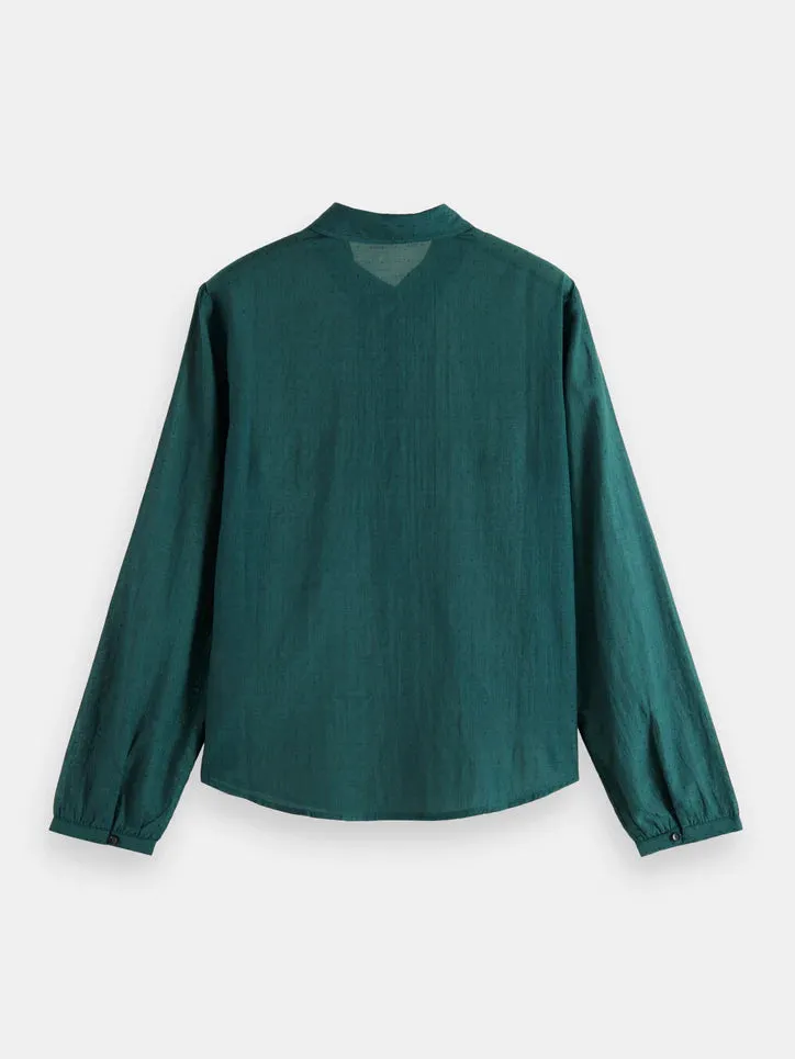 Lightweight Pintuck Blouse - Bottle Green 173312