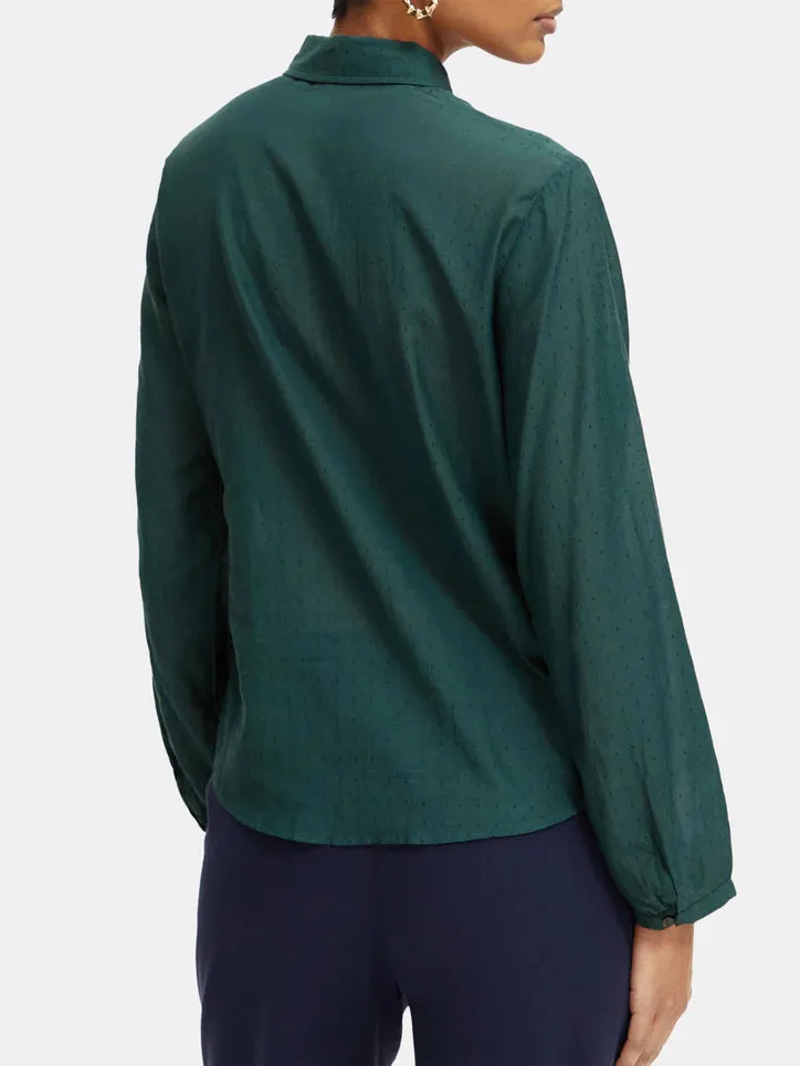 Lightweight Pintuck Blouse - Bottle Green 173312