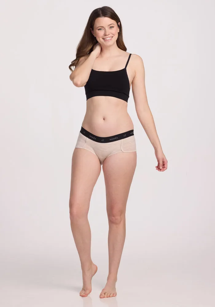 Lila Boy Shorts - Cream Heather
