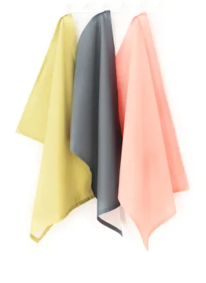 Linen Cotton Tea Towel (18.5x25) – Set of 3 (Salmon, Charcoal, Moss)