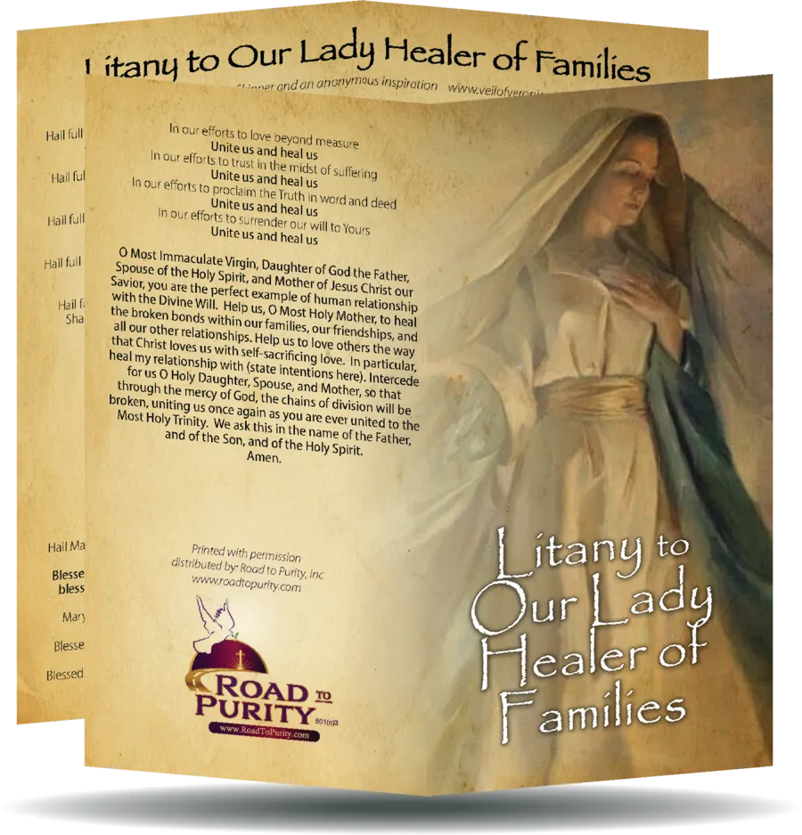 Litany to Our Lady Healer of Families Holy Card Size: 3" X 6"