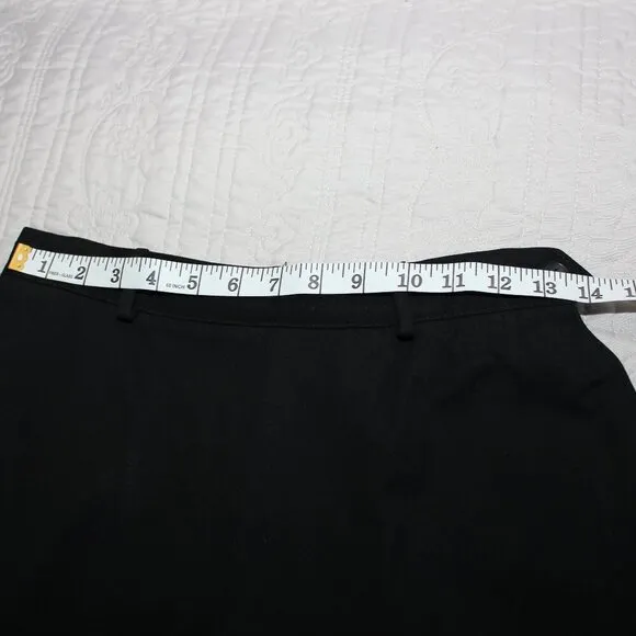LL Bean Womens Vintage Wool Single Pleat Black Lined Long Skirt Pockets Size 8