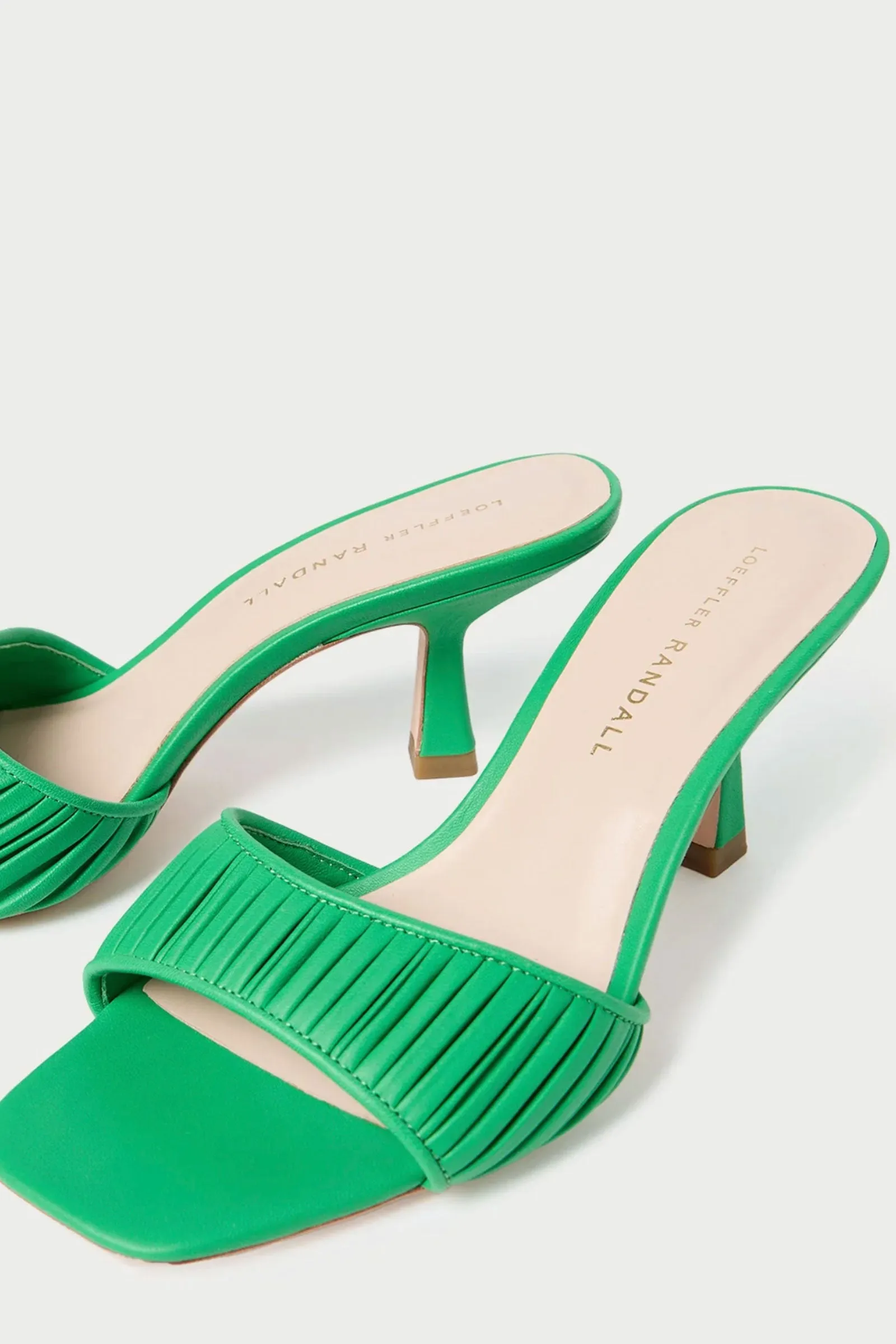 Loeffler Randall Naima Gathered Mid Heel Mule in Green