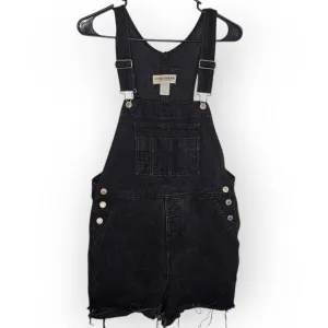 London Jeans Women's Vintage 90s Denim Overall Shorts Black size Small