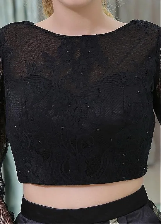 Long Sleeves Two -piece Homecoming Dress