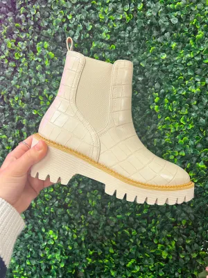 Lorelia Ivory Croco Booties