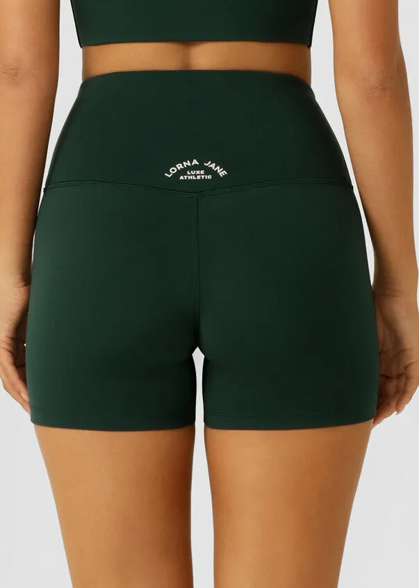 Lorna Jane Lotus Limited Edition No Chafe 12cm Bike Short - Dark Green