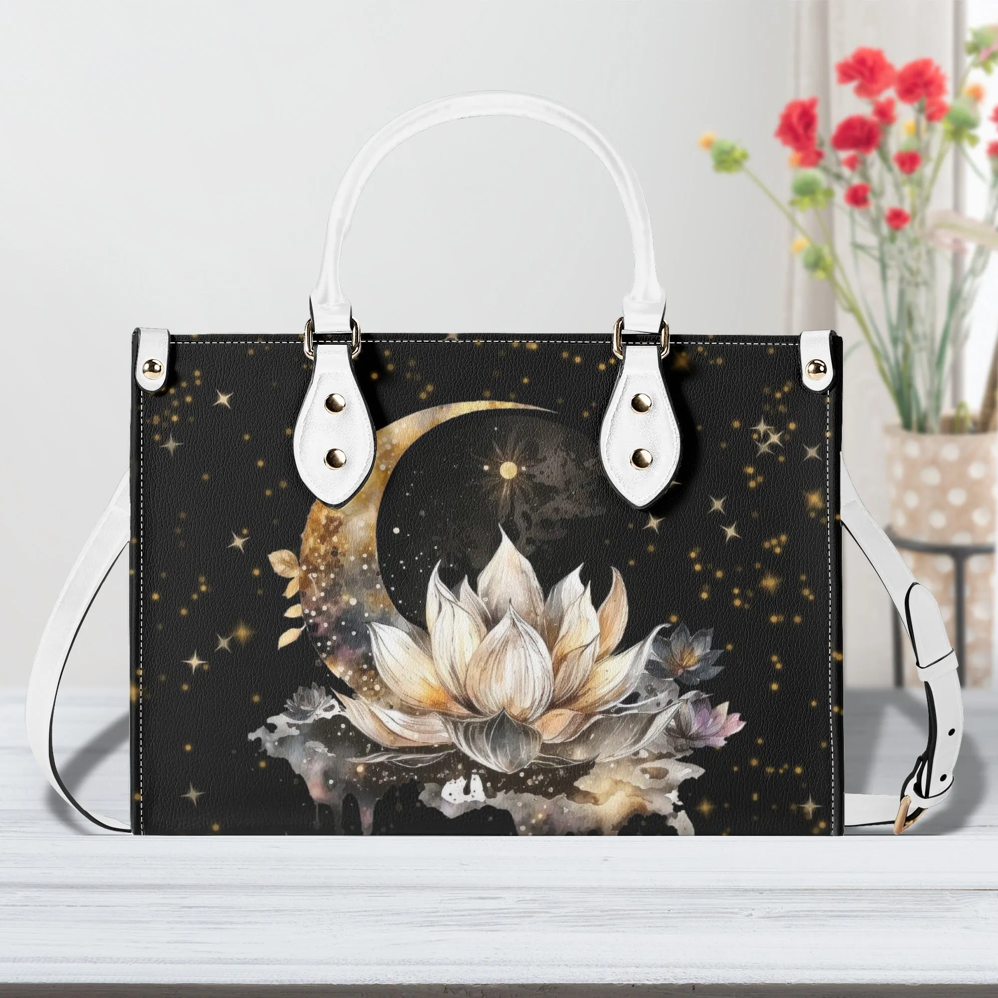 Lotus Moon Luxury Women PU Leather Handbag