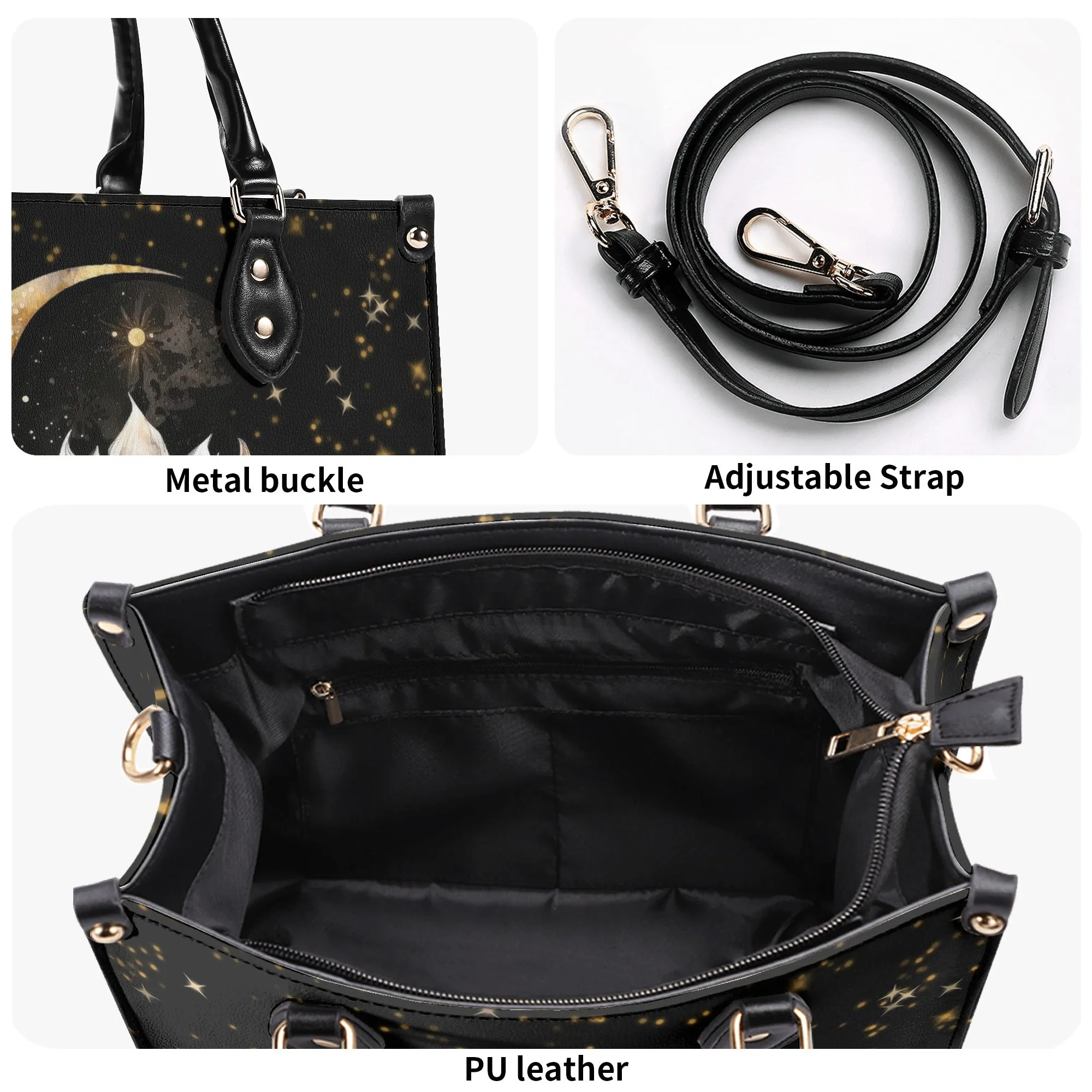 Lotus Moon Luxury Women PU Leather Handbag