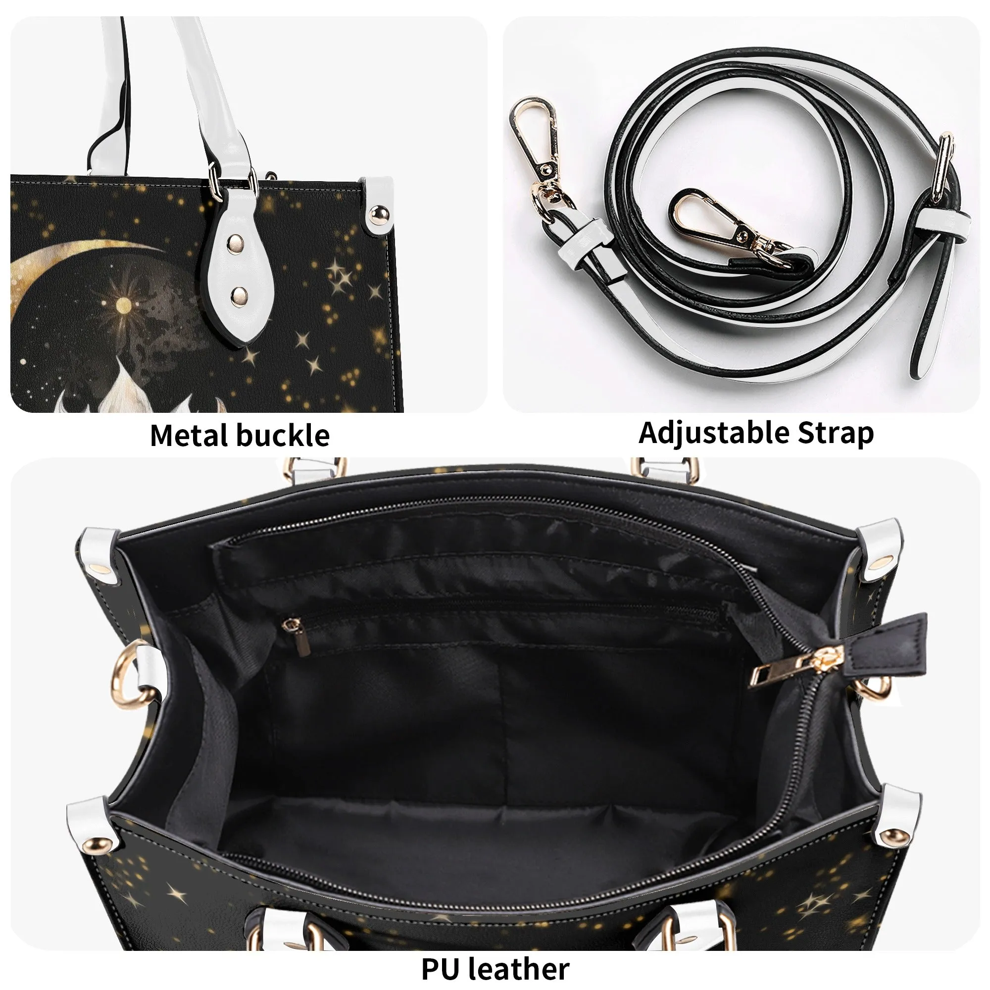 Lotus Moon Luxury Women PU Leather Handbag