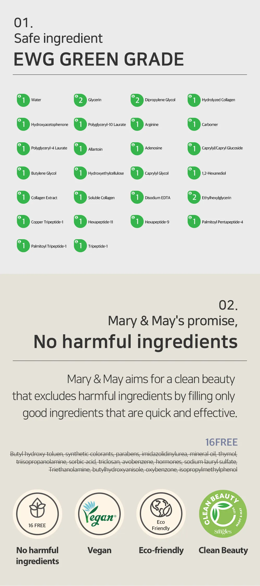< New arrival > MARY & MAY Collagen Peptide Vital Mask Pack - Box of 30 sheet masks